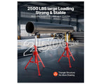 VEVOR Mophorn V Head Pipe Stand Adjustable Height 28-52 Inch, Jack Stands 2500 LB. Capacity,Folding Portable 1/2 to 12 Inch Supporting,Steel