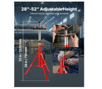 VEVOR Mophorn V Head Pipe Stand Adjustable Height 28-52 Inch, Jack Stands 2500 LB. Capacity,Folding Portable 1/2 to 12 Inch Supporting,Steel