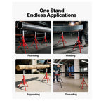 VEVOR Mophorn V Head Pipe Stand Adjustable Height 28-52 Inch, Jack Stands 2500 LB. Capacity,Folding Portable 1/2 to 12 Inch Supporting,Steel