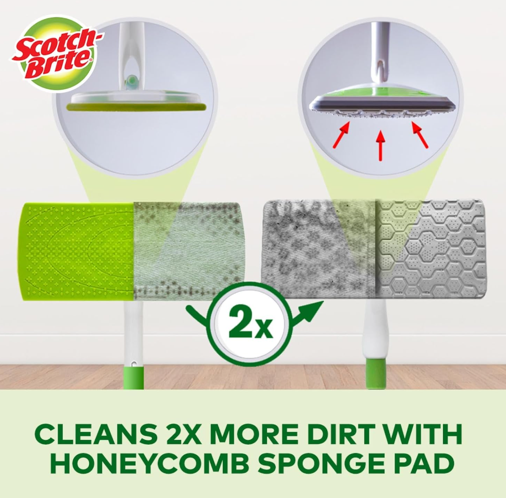 3M™ Scotch-Brite™ Easy Sweeper Plus Anti-Bacterial Paper Wiper Mop (Refill Available)