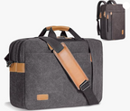 ESTARER 17-17.3 Inch Laptop Messenger Bag, Water Resistant 3 in 1 Convertible Backpack
