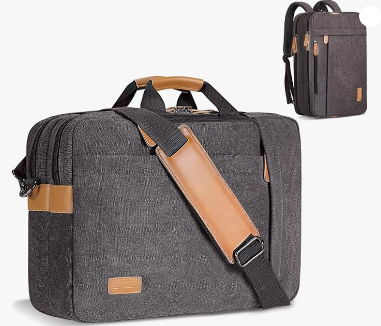 ESTARER 17-17.3 Inch Laptop Messenger Bag, Water Resistant 3 in 1 Convertible Backpack