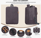 ESTARER 17-17.3 Inch Laptop Messenger Bag, Water Resistant 3 in 1 Convertible Backpack