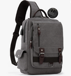 Leaper Sling Backpack Men Large: Canvas Messenger Bag for Men Crossbody - Single Strap Laptop Hiking School Casual Daypacks