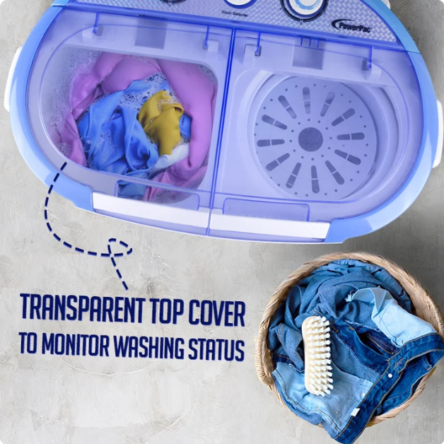 Power Pac PPW920 Washing Machine Mini White Purple