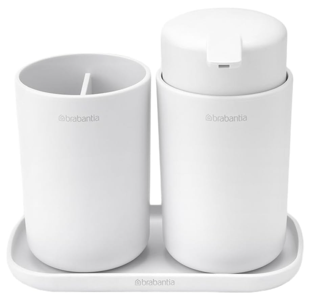 Brabantia 280382 ReNew Set of 3 Bathroom Accessories, White
