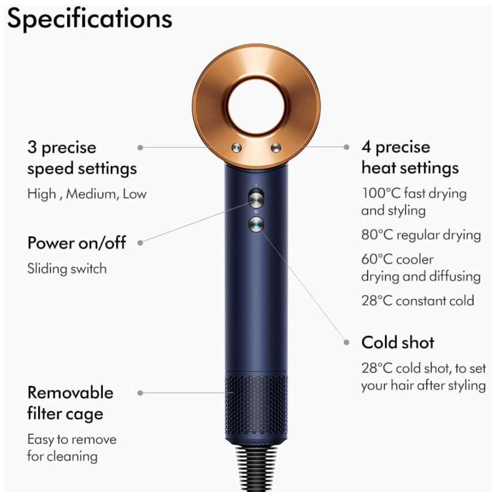 Dyson Supersonic hair dryer -Prussian Blue/Rich Copper