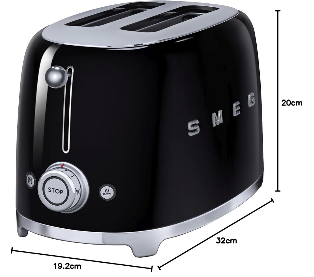 Smeg TSF01BLUK Retro Style 2 Slice Toaster - Black