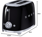 Smeg TSF01BLUK Retro Style 2 Slice Toaster - Black