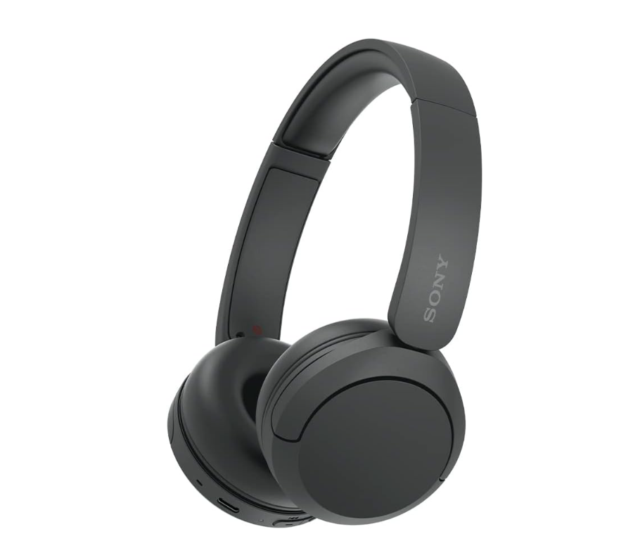 Sony WH-CH520 Best Wireless Bluetooth On-Ear Headphones with Microphone for Calls and Voice Control, Up to 50 Hours Battery Life with Quick Charge Function, Includes USB-C Charging Cable - Black