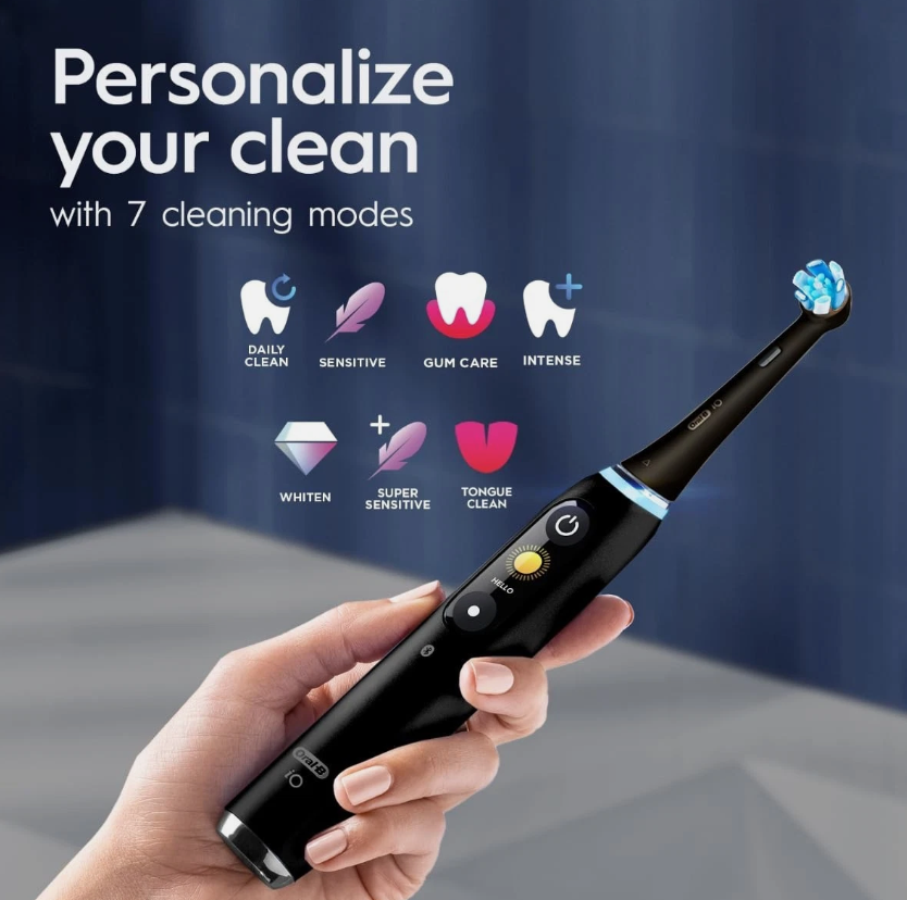 Oral-B iO Series 9 Ultimate Electric Toothbrush 7 Smart Modes, Pressure Sensor, Black