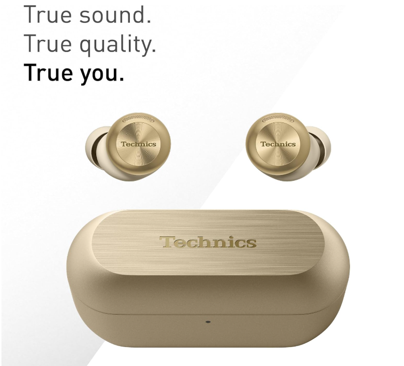 Technics EAH-AZ100E-N Wireless Earbuds with Noise Cancelling, Bluetooth Multipoint, Voice Focus AI, Comfortable In-Ear Earbuds, Champagne Gold
