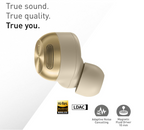 Technics EAH-AZ100E-N Wireless Earbuds with Noise Cancelling, Bluetooth Multipoint, Voice Focus AI, Comfortable In-Ear Earbuds, Champagne Gold