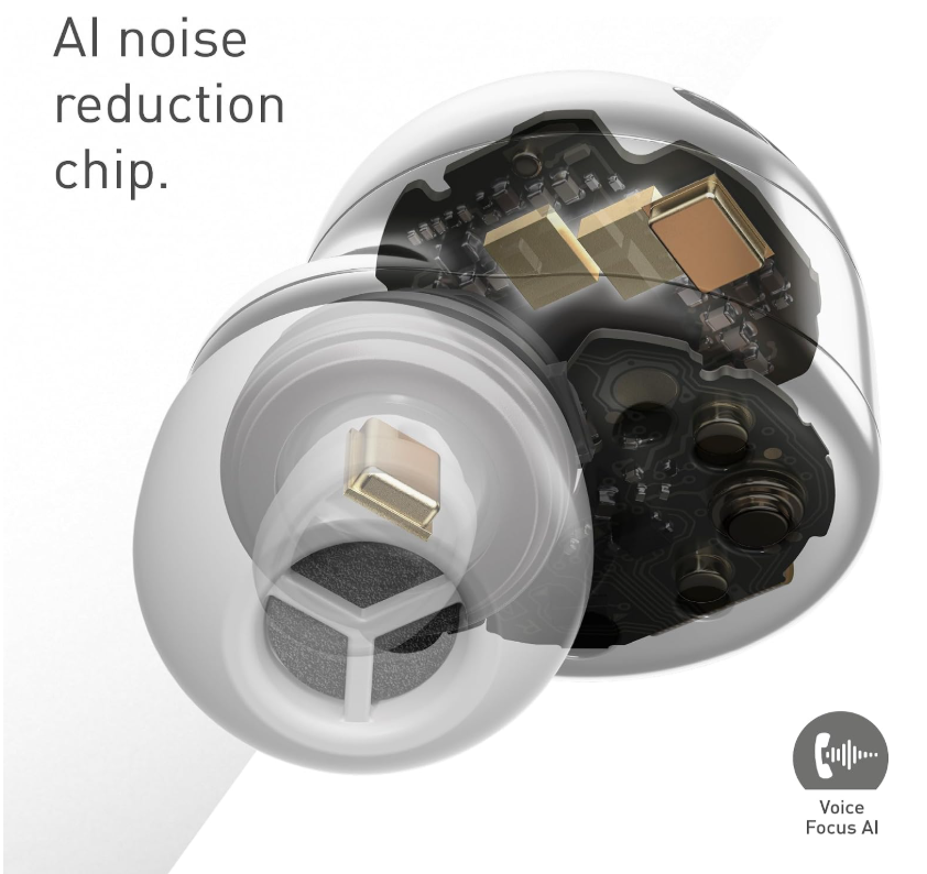 Technics EAH-AZ100E-N Wireless Earbuds with Noise Cancelling, Bluetooth Multipoint, Voice Focus AI, Comfortable In-Ear Earbuds, Champagne Gold