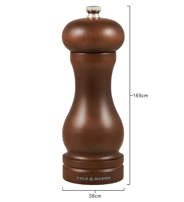 Cole & Mason 207CM-HB0644P Forest Capstan Pepper Mill with Carbon Steel Mechanism, 16.5cm