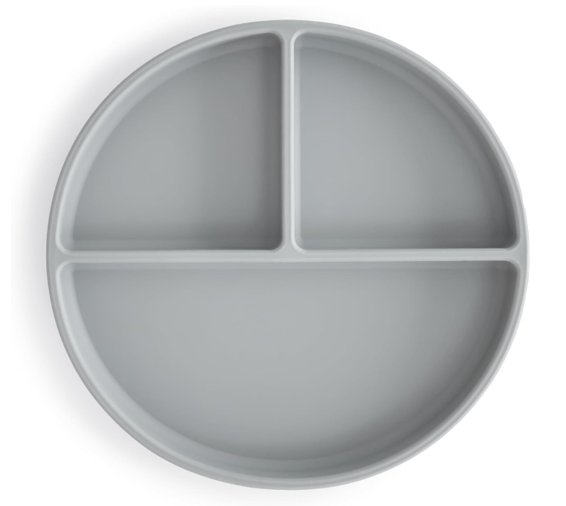 Mushie Silicone Suction Plate | Bpa-Free Non-Slip Design -Stone Color