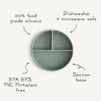 Mushie Silicone Suction Plate | Bpa-Free Non-Slip Design -Stone Color