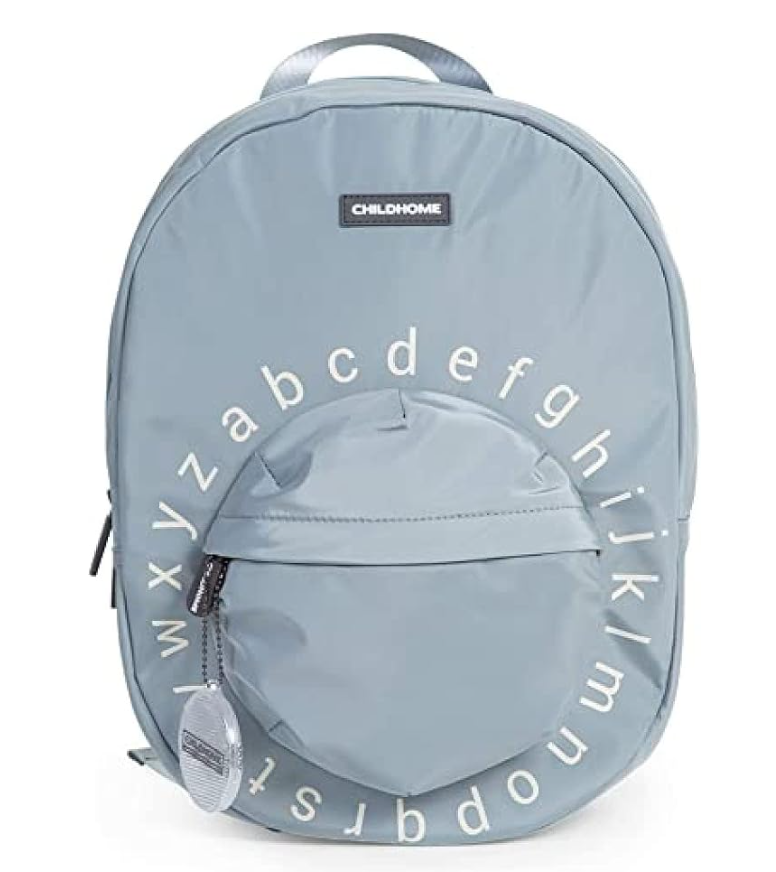 Childhome Big ABC Kids School Backpack, Grey/Off White
