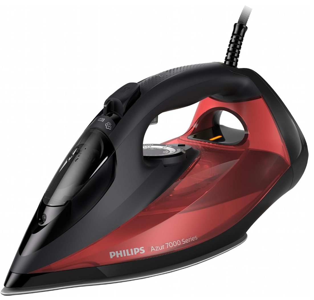 Philips 7000 Series DST7022/40 - Steam Iron, 2800W Power, 50g/min Continuous Steam, 250g Steam Boost, SteamGlide Plus Soleplate, Quick Calc Release, Large 300ml Water Tank, Red Main image