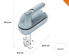 Kenwood QuickMix Go HMP40.000GY - Hand Mixer with 2 Attachments, 350W, Storm Blue
