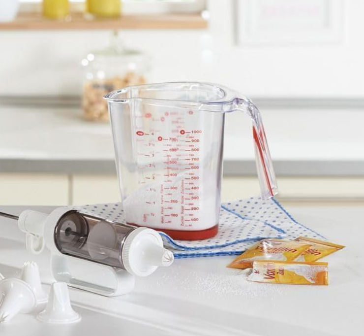 Leifheit L03048 ComfortLine Measuring Jug, 1.0 L, Red/Transparent