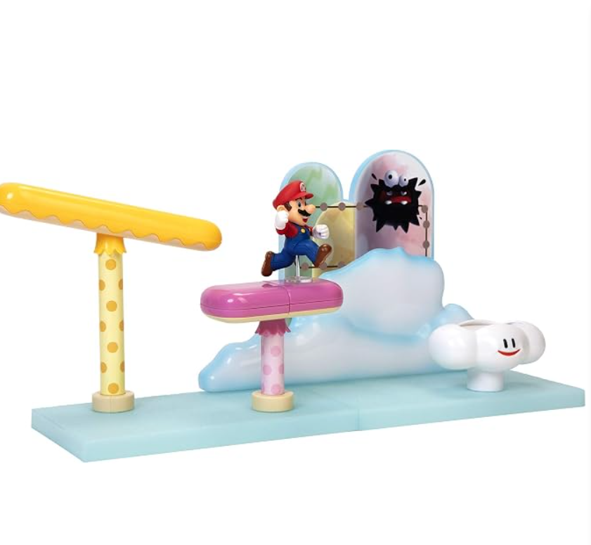 SUPER MARIO Cloud World Diorama Set with 2.5" Running Mario Action Figure