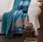 Lush Decor Royal Empire Reversible Cotton Throw Blanket, 50" W x 60" L, Peacock