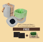 White Magic Eco Basics Compost Kitchen Waste Bin - 6L - Granite