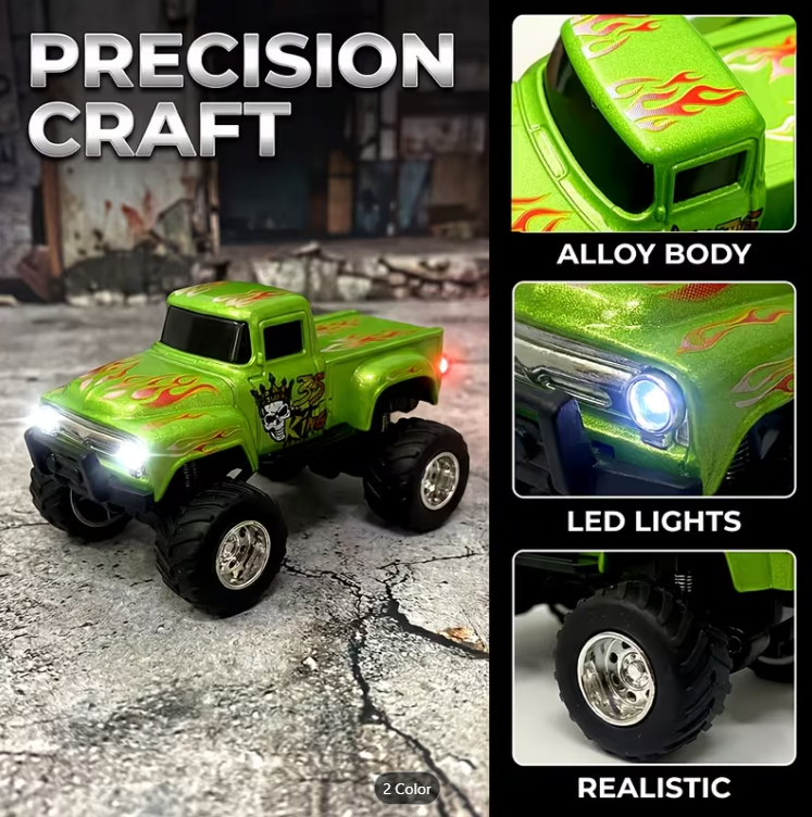 Mini Remote-Controlled Diecast 4WD with Trailer
