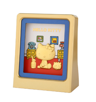 Sanrio Hello Kitty Classic 24K Gold Foil in Frame
