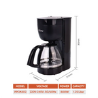 PowerPac PPCM302 Coffee Maker 1.25L Drip Style Coffee Machine