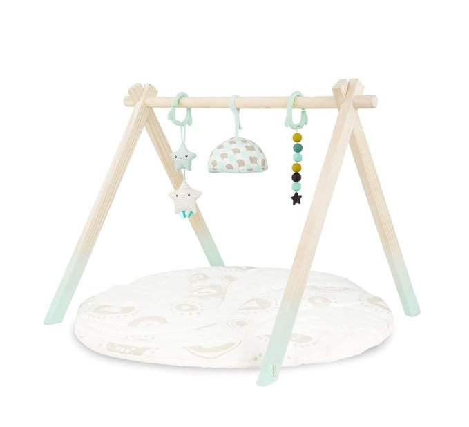 B. toys B. WOODEN BABY PLAY GYM AND MAT