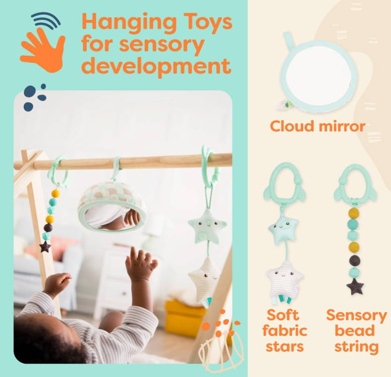 B. toys B. WOODEN BABY PLAY GYM AND MAT