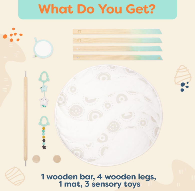 B. toys B. WOODEN BABY PLAY GYM AND MAT