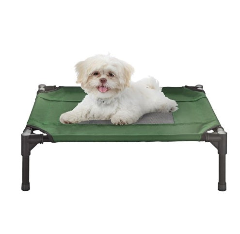 Petmaker Elevated Dog Bed – 24.5x18.5 Portable Bed for Pets with Non-Slip Feet – Indoor/Outdoor Dog Cot or Puppy Bed for Pets up to 25lbs by (Green) Main image