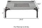 PETMAKER Elevated Dog Bed - 24.5x18.5-Inch Portable Pet Bed with Non-Slip Feet - Indoor/Outdoor Dog Cot or Puppy Bed for Pets up to 25lbs (Gray)
