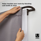Umbra Twilight ¾” Double Black Out Window Curtain Rod, 28 to 48”– Wrap Around Adjustable Double Curtain Rod for Blackout Curtains, Bronze