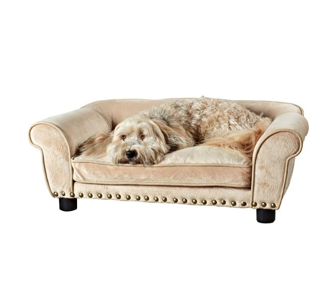 Enchanted Home Pet Dreamcatcher Dog Sofa, 33.5 by 21 by 12.5-Inch, Caramel, Medium (26-50 lbs)