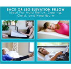 7.5 Inch Bed Wedge Pillow for Acid Reflux, 1.5 Inch Memory Foam Top with Bamboo Cover, 25" W x 26" L x 7.5" H, White