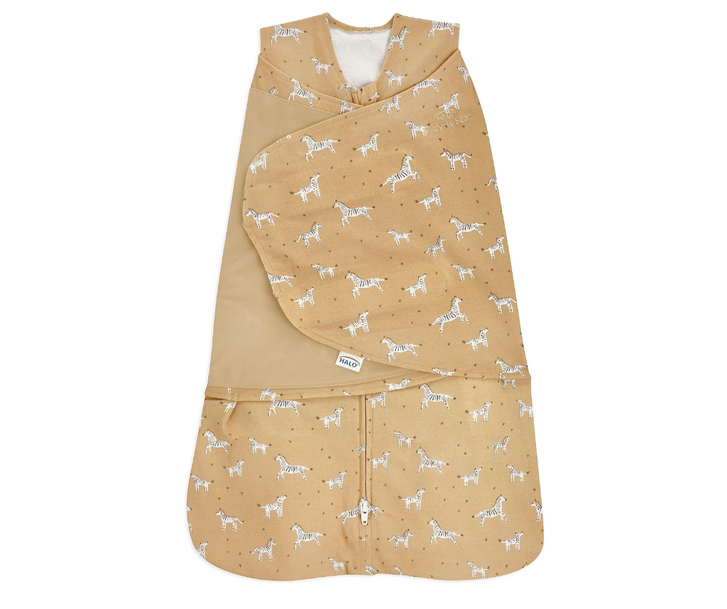 HALO SleepSack Swaddle | Cotton | 1.5 TOG | 68-75°F | 13-18 lbs | 3-6 MTHS |Zebra