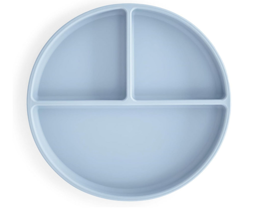 Mushie Silicone Suction Plate, Powder Blue