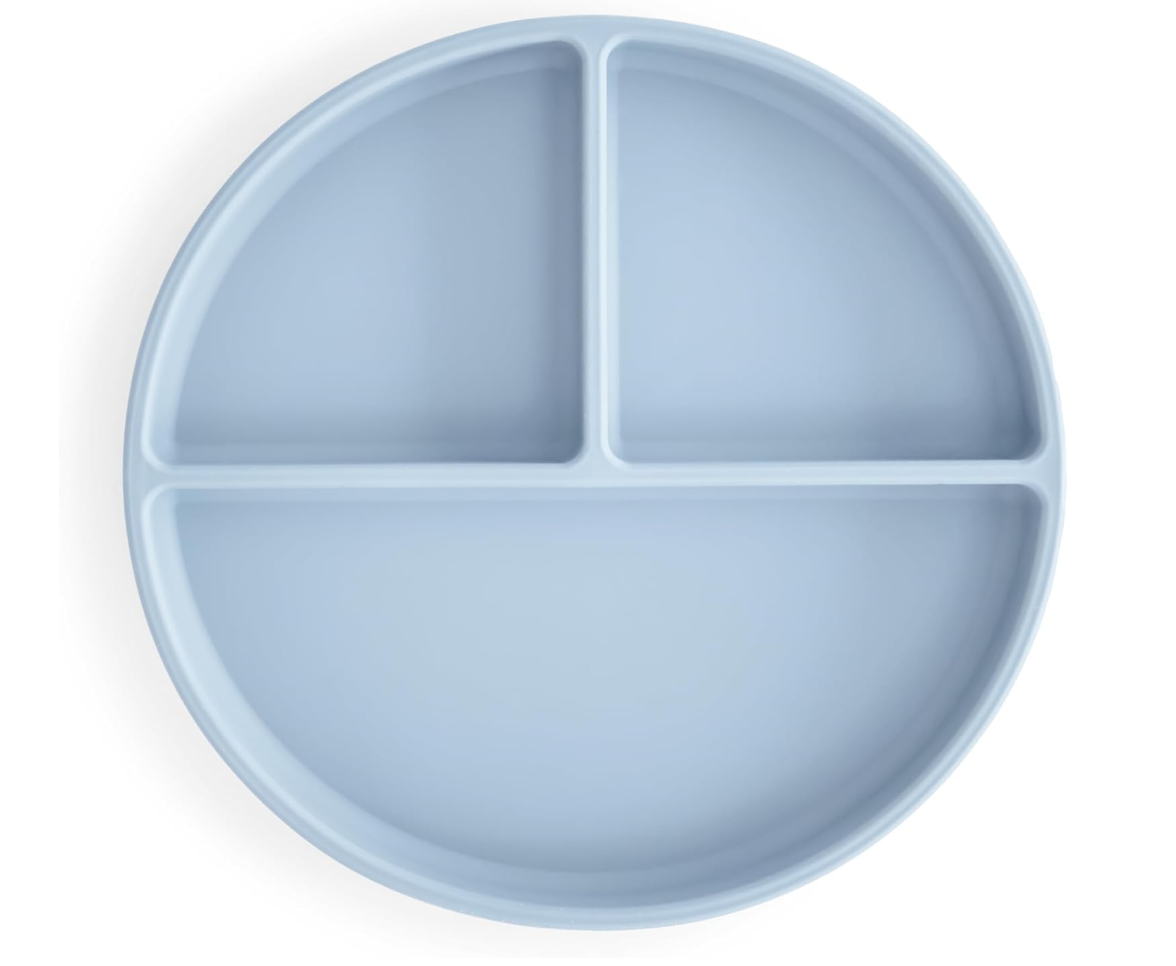Mushie Silicone Suction Plate, Powder Blue