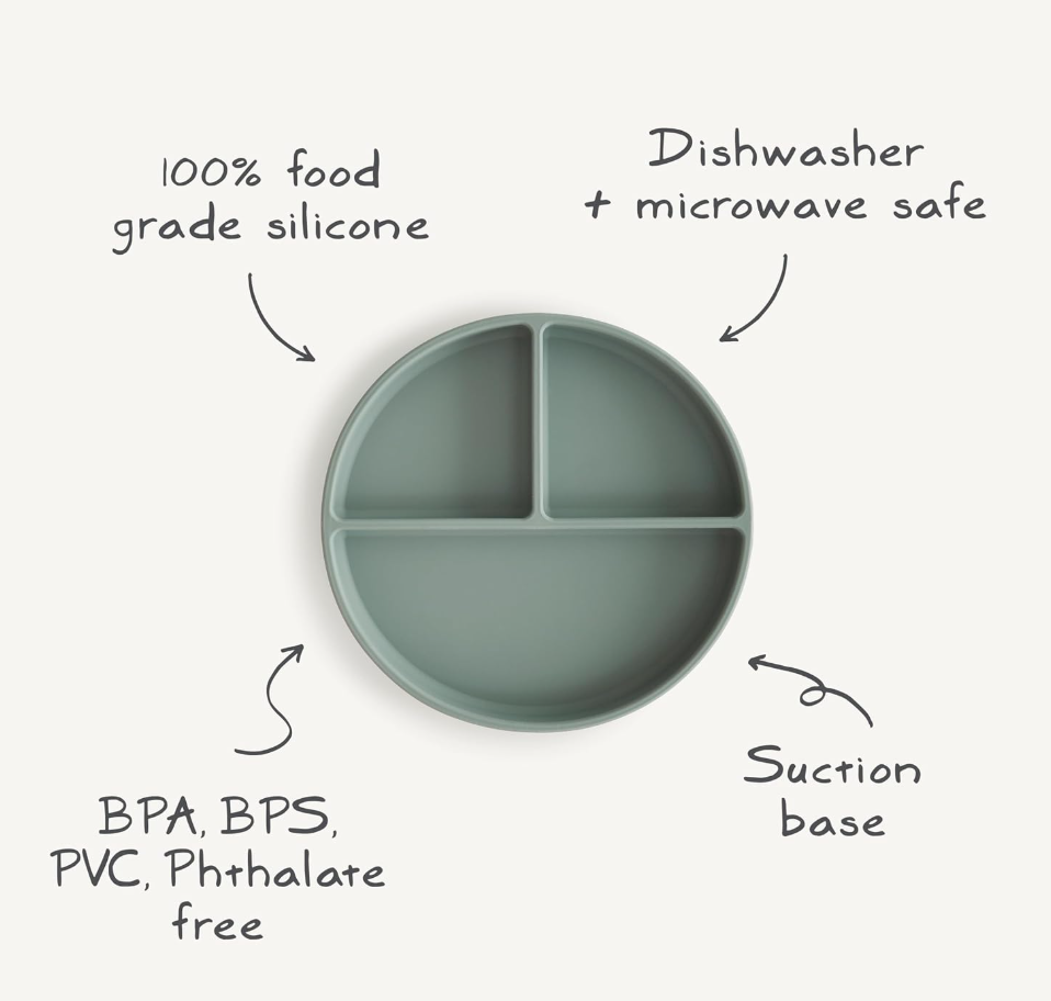 Mushie Silicone Suction Plate, Powder Blue Secondary image