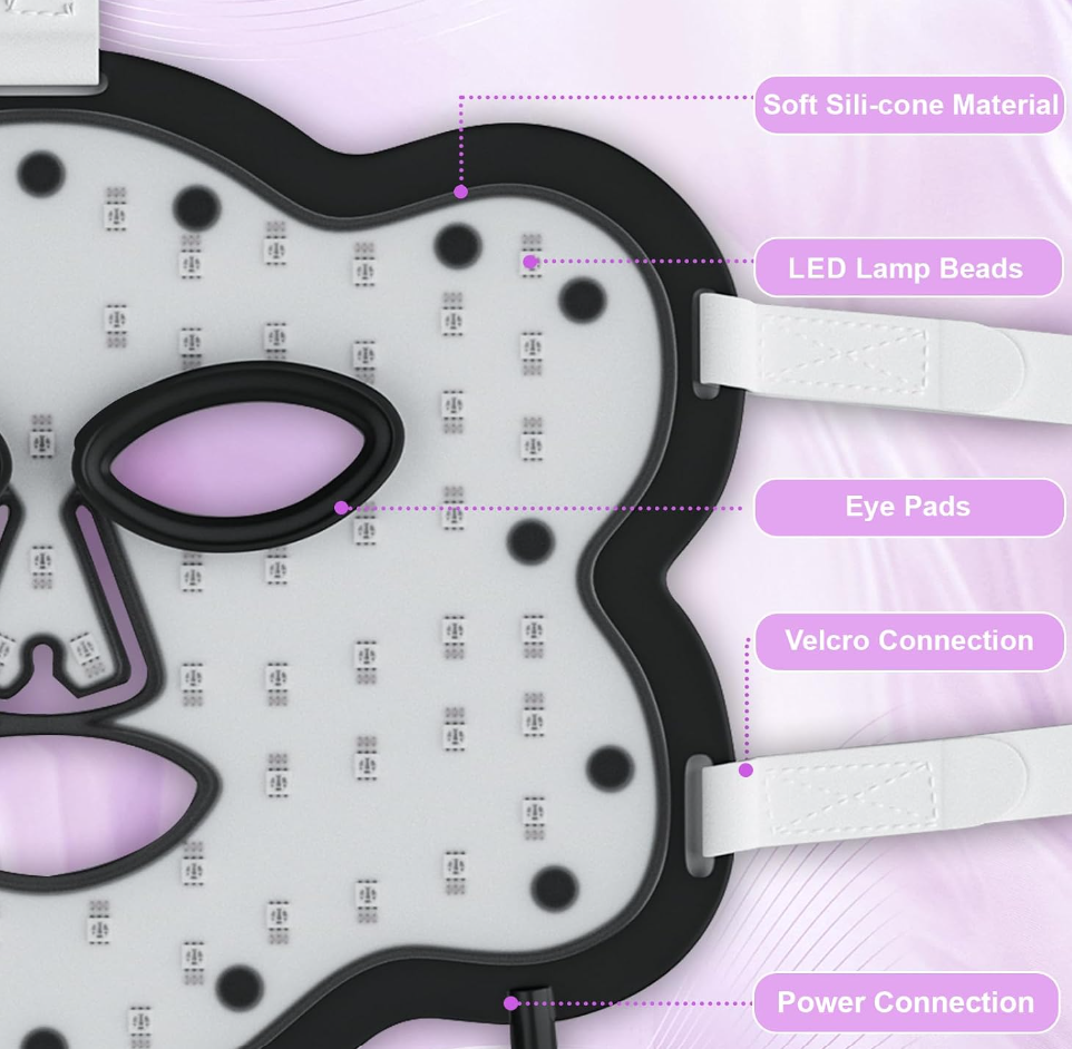 Hottoerak Red Light Therapy for Face, Portable and Soft LED Face Mask Light Therapy