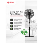 SONA 16” Remote DC Stand Fan SFS 1164DC