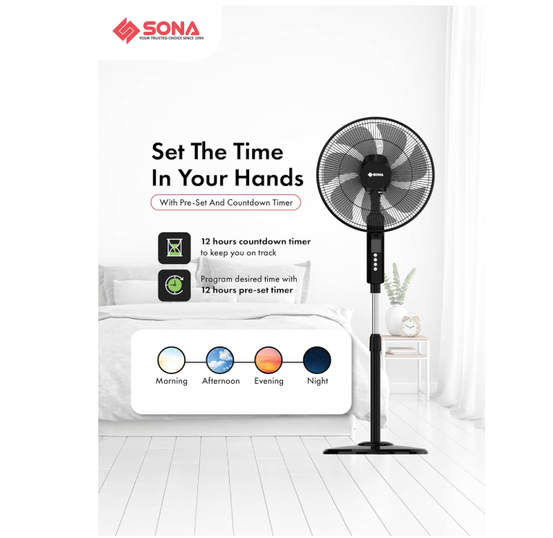 SONA 16” Remote DC Stand Fan SFS 1164DC