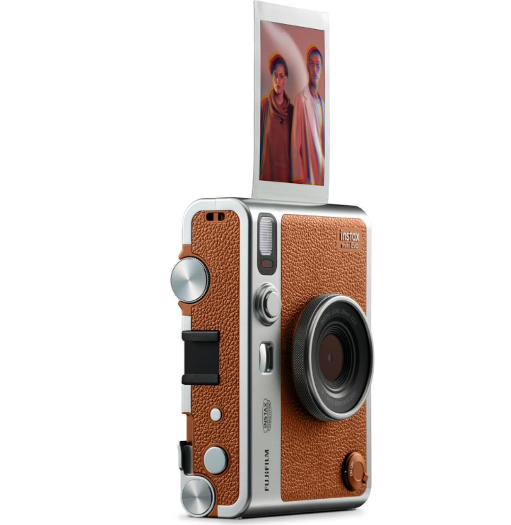 Fujifilm instax mini EVO Hybrid camera and smartphone printer, BROWN