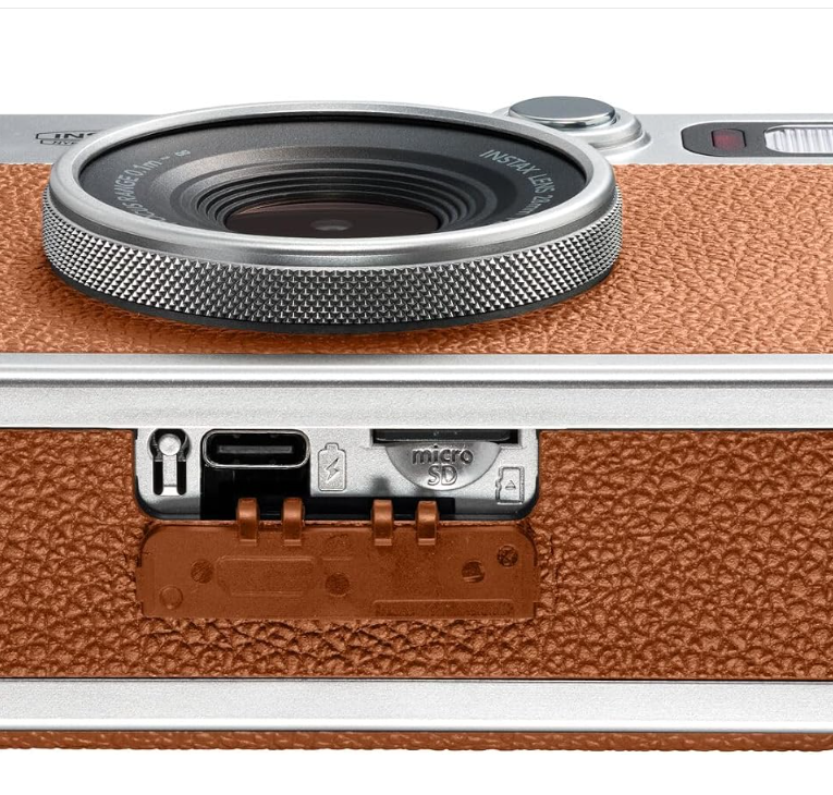Fujifilm instax mini EVO Hybrid camera and smartphone printer, BROWN