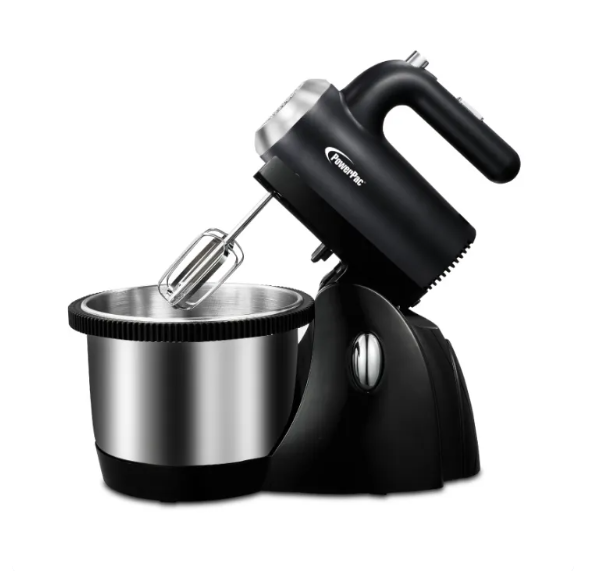 PowerPac Hand Mixer, Stand Mixer With Bowl (PPSM208)
