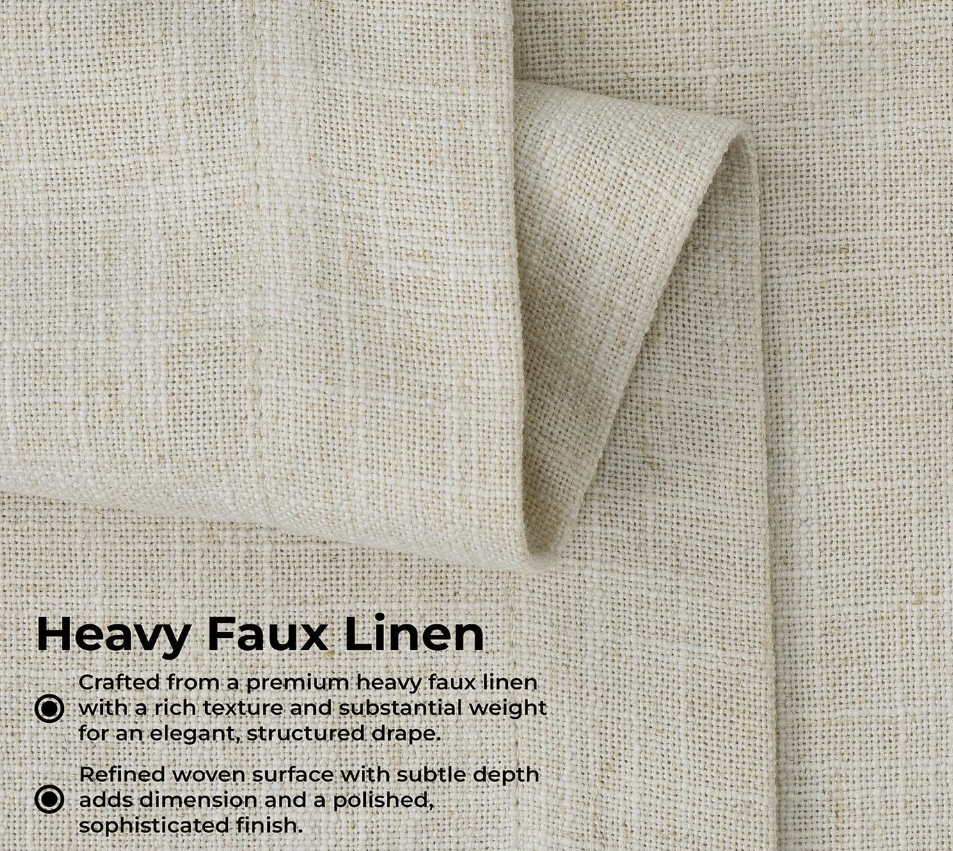 HPD Half Price Drapes FHLCH-VET200210-120 Linen Curtain 1 Panel Cream Secondary image